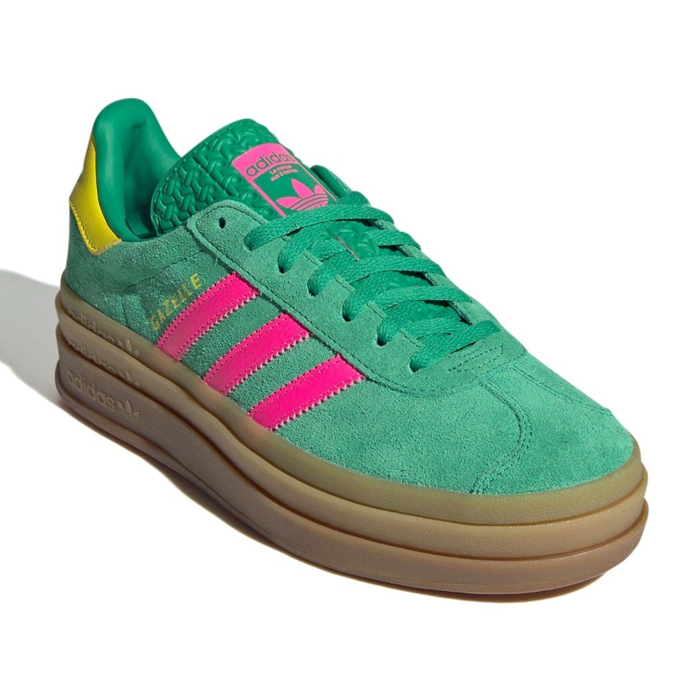 💚💕 Adidas Gazelle Bold Green Lucid Pink 💕💚 - Picture 4 of 5